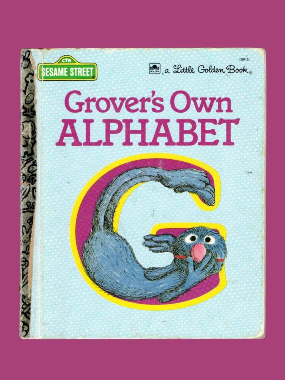 5/$20 Sesame Street Grover's Own Alphabet Vintage Little Golden Book